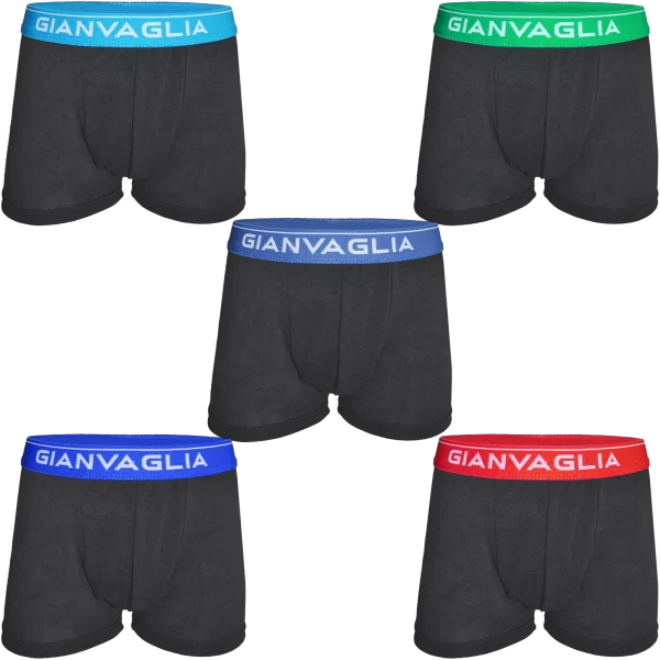 GIANVAGLIA® Basic Boys Boxer Shorts i bomull 5-pack - Bild 2