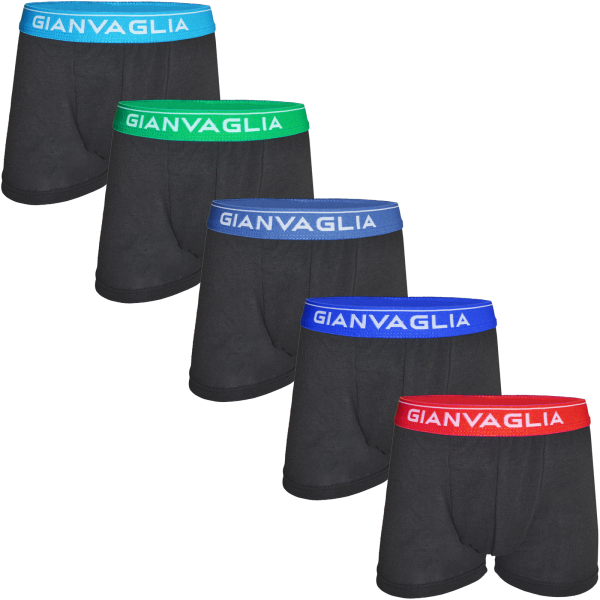 GIANVAGLIA® Basic Boys Boxer Shorts i bomull 5-pack