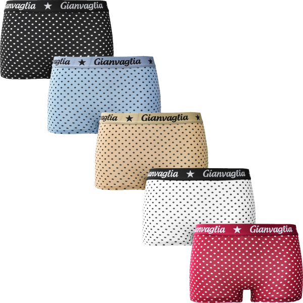 GIANVAGLIA® Deluxe Boxershorts i bomull för tjejer 5-pack