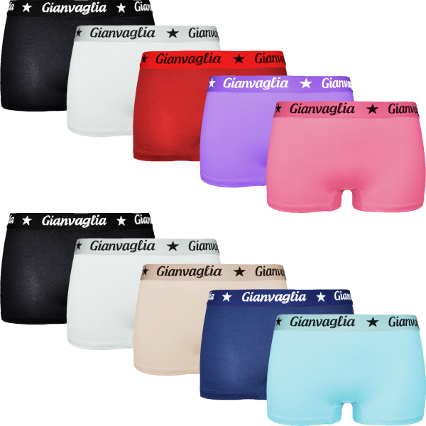 GIANVAGLIA® Deluxe Boxershorts i bomull för kvinnor10-pack
